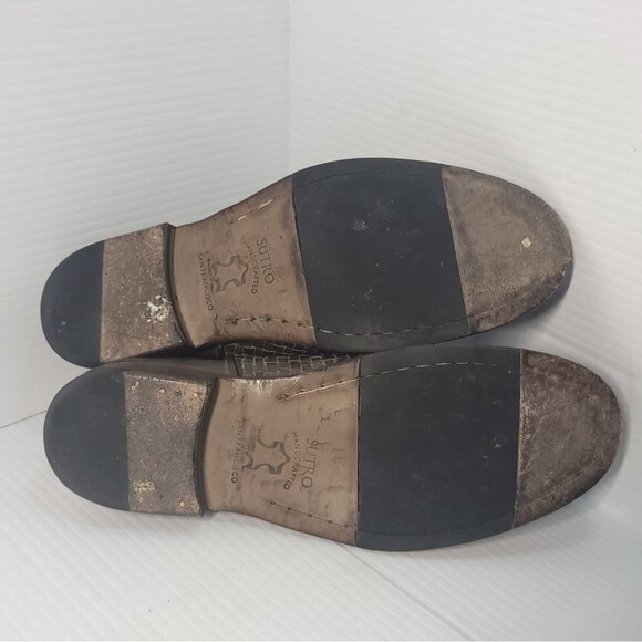 Sutro Seal of the Sutro San Francisco Woven Greenish Leather Booties Womens  6 - Picture 11 of 11